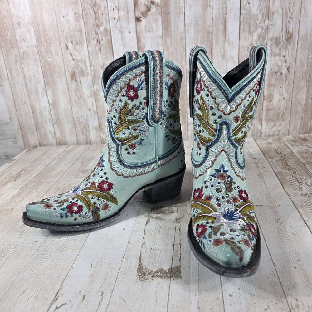 Lane Boots Robin Turquoise Floral Embroidered Studded Western Boots LB0456 5.5 - Picture 6 of 8